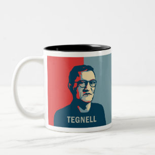 Pop art Anders Tegnell Tweekleurige Koffiemok