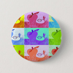 Pop Art Appel Ronde Button 5,7 Cm