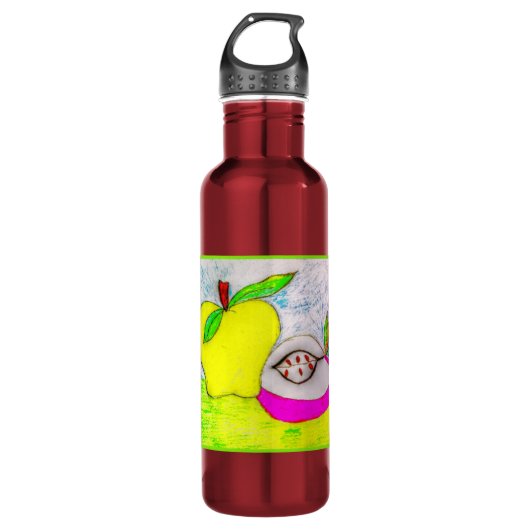 Pop Art Appels 24 oz Aluminium Waterfles (Voorkant)