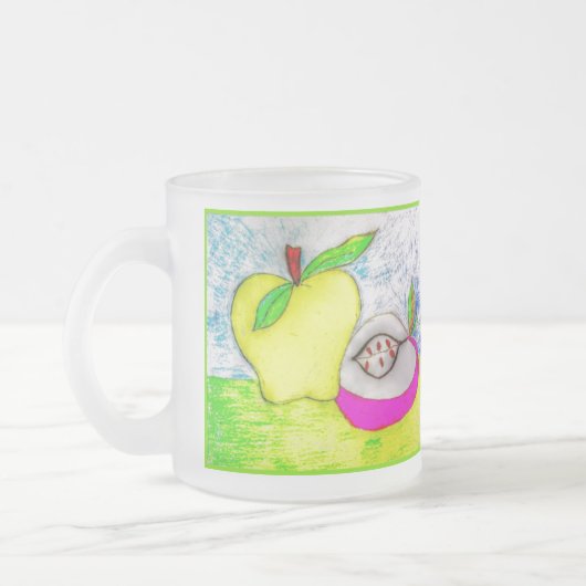 Pop Art Appels Frosted Mok (Links)