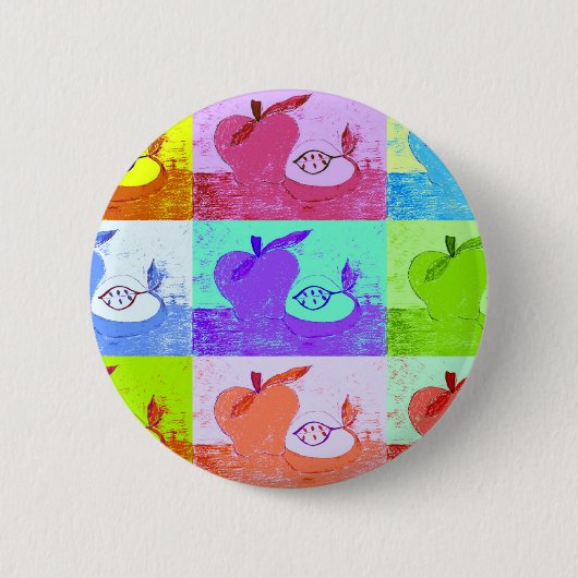 Pop Art Apple Ronde Button 5,7 Cm (Voorkant)