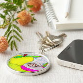 Pop Art Apples Sleutelhanger (Zijkant)