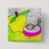 Pop Art Apples Vierkante Button 5,1 Cm (Voorkant)