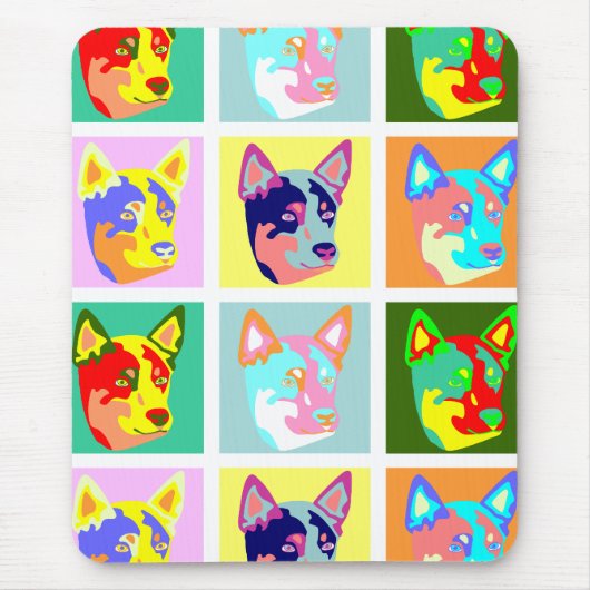 Pop Art Australian Cattle Dog Muismat (Voorkant)