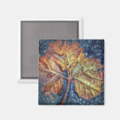 Pop Art Autumn Leaf Magnet Magneet (Voorkant / Achterkant)