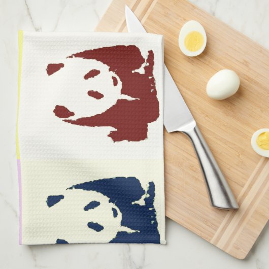 Pop Art Baby Pandas Theedoek (Quarter Fold)
