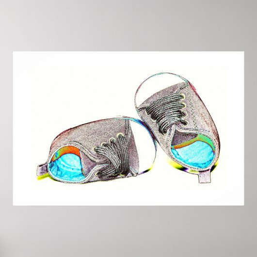 Pop Art Baby Shoes Poster (Voorkant)