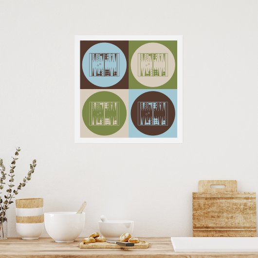 Pop Art Backgammon Poster (Keuken)