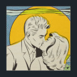 Pop art  | Baiser au clair de lune | Bois | 12 po<br><div class="desc">Baiser en clair de lune

Pop art 

Créé par numériquement imitant le processus 4 couleurs utilisé pour imprimer des bandes dessinées au début.</div>