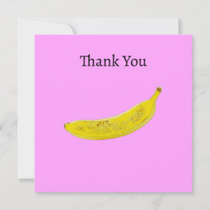 Pop Art Banaan roze achtergrond Bedankkaart
