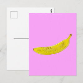 Pop Art Banaan roze achtergrond Briefkaart