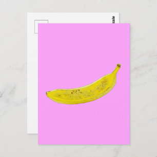 Pop Art Banaan roze achtergrond Briefkaart