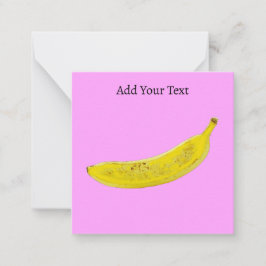 Pop Art Banaan Roze Achtergrond Persoonlijk Notitiekaartje