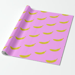 Pop Art Banana in geel Cadeaupapier