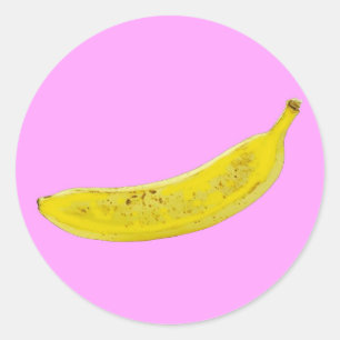 Pop Art Banana in geel Ronde Sticker