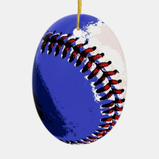 Pop Art Baseball Keramisch Ornament (Voorkant)