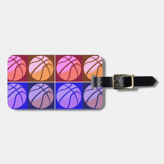 Pop Art Basketbal Bagagelabel (Voorkant horizontaal)