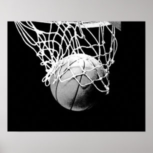 Pop Art Basketbal Bal & Net Print Poster