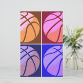 Pop Art Basketbal Briefpapier (Staand voorkant)
