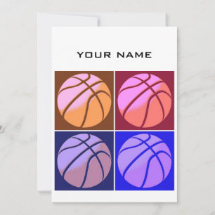 Pop Art Basketbal Jouw naam Feestdagenkaart
