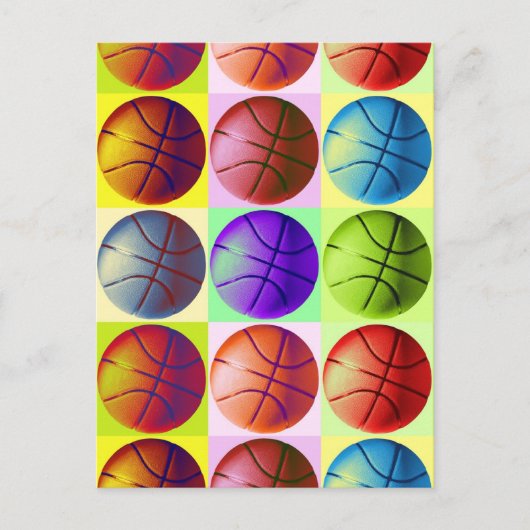 Pop Art Basketball Briefkaart (Voorkant)