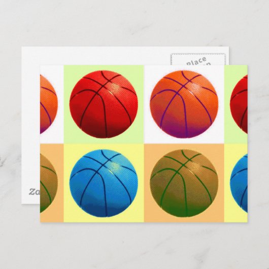Pop Art Basketball Briefkaart (Voorkant / Achterkant)