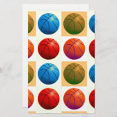 Pop Art Basketball Briefpapier (Voorkant / Achterkant)
