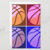 Pop Art Basketball Briefpapier (Voorkant / Achterkant)