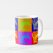 Pop Art Basketball Classique Blanc Café Mug (Devant droit)