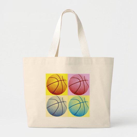 Pop Art Basketball Grote Tote Bag (Voorkant)