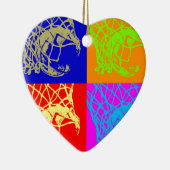 Pop Art Basketball Keramisch Ornament (Rechts)