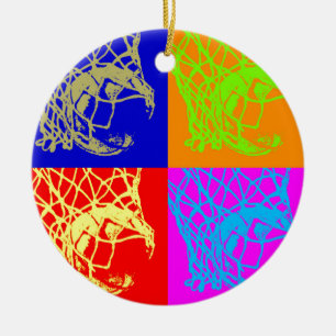 Pop Art Basketball Keramisch Ornament