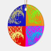 Pop Art Basketball Keramisch Ornament (Links)