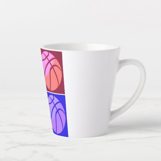 Pop Art Basketball Latte Mok (Rechts)
