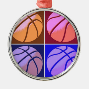 Pop Art Basketball Metalen Ornament