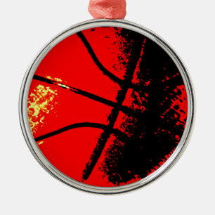 Pop Art Basketball Metalen Ornament