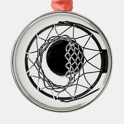 Pop Art Basketball Metalen Ornament (Voorkant)