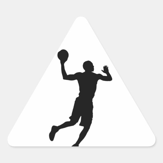 Pop Art Basketball Player Silhouette Driehoek Sticker (Voorkant)