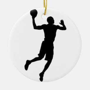 Pop Art Basketball Player Silhouette Keramisch Ornament