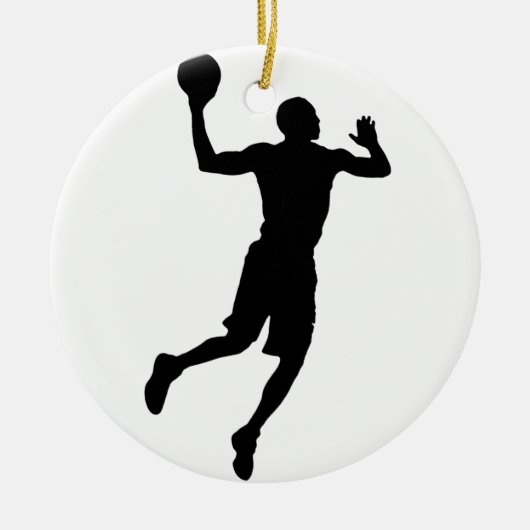 Pop Art Basketball Player Silhouette Keramisch Ornament (Voorkant)