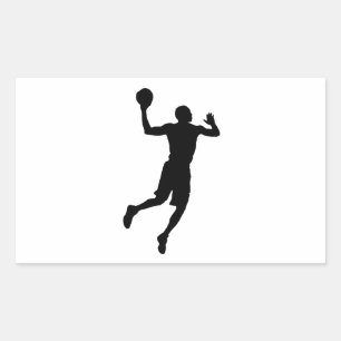 Pop Art Basketball Player Silhouette Rechthoekige Sticker