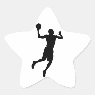 Pop Art Basketball Player Silhouette Ster Sticker