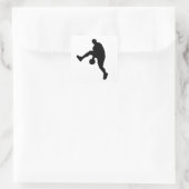 Pop Art Basketball Player Silhouette Vierkante Sticker (Tas)