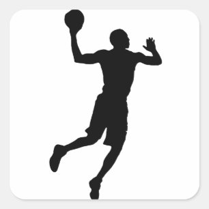 Pop Art Basketball Player Silhouette Vierkante Sticker