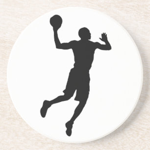 Pop Art Basketball Player Silhouette Zandsteen Onderzetter