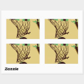 Pop Art Basketball Rechthoekige Sticker (Vel)