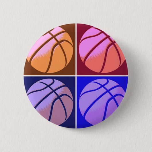 Pop Art Basketball Ronde Button 5,7 Cm (Voorkant)