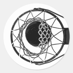 Pop Art Basketball Ronde Sticker