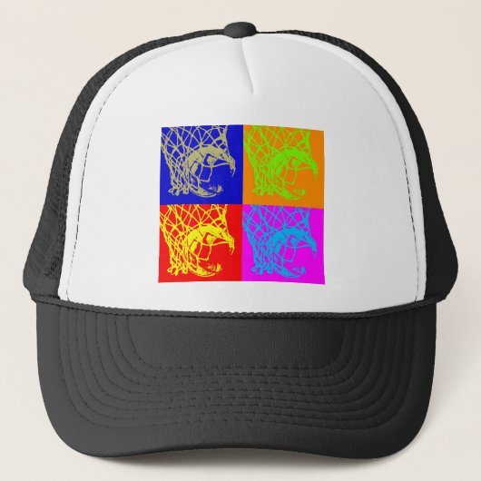 Pop Art Basketball Trucker Pet (Voorkant)