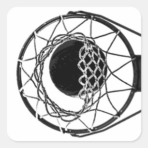 Pop Art Basketball Vierkante Sticker